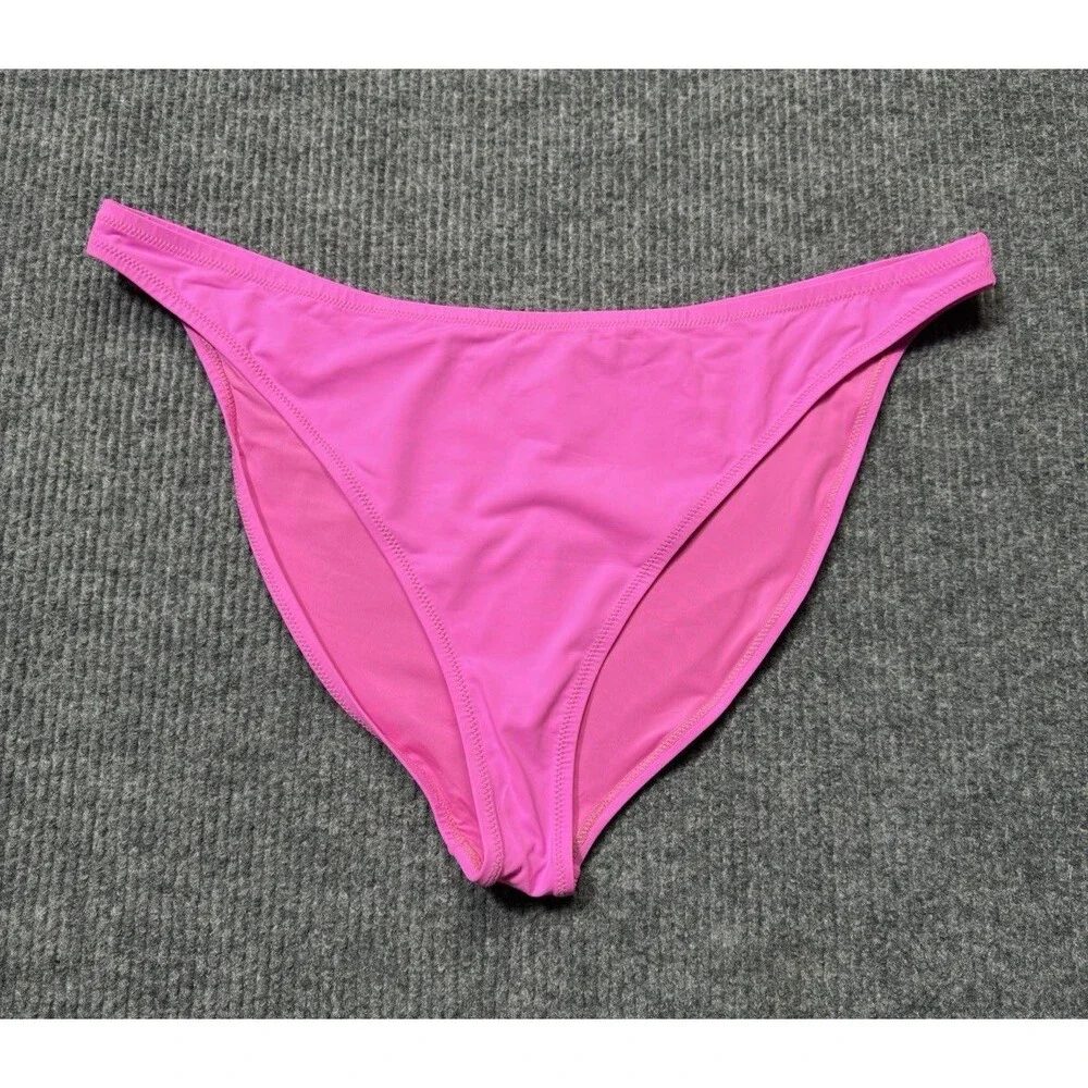 Skims Recycled Swim Women Size 4X Mid Coverage Bikini Bottom Pink Taffy NEW